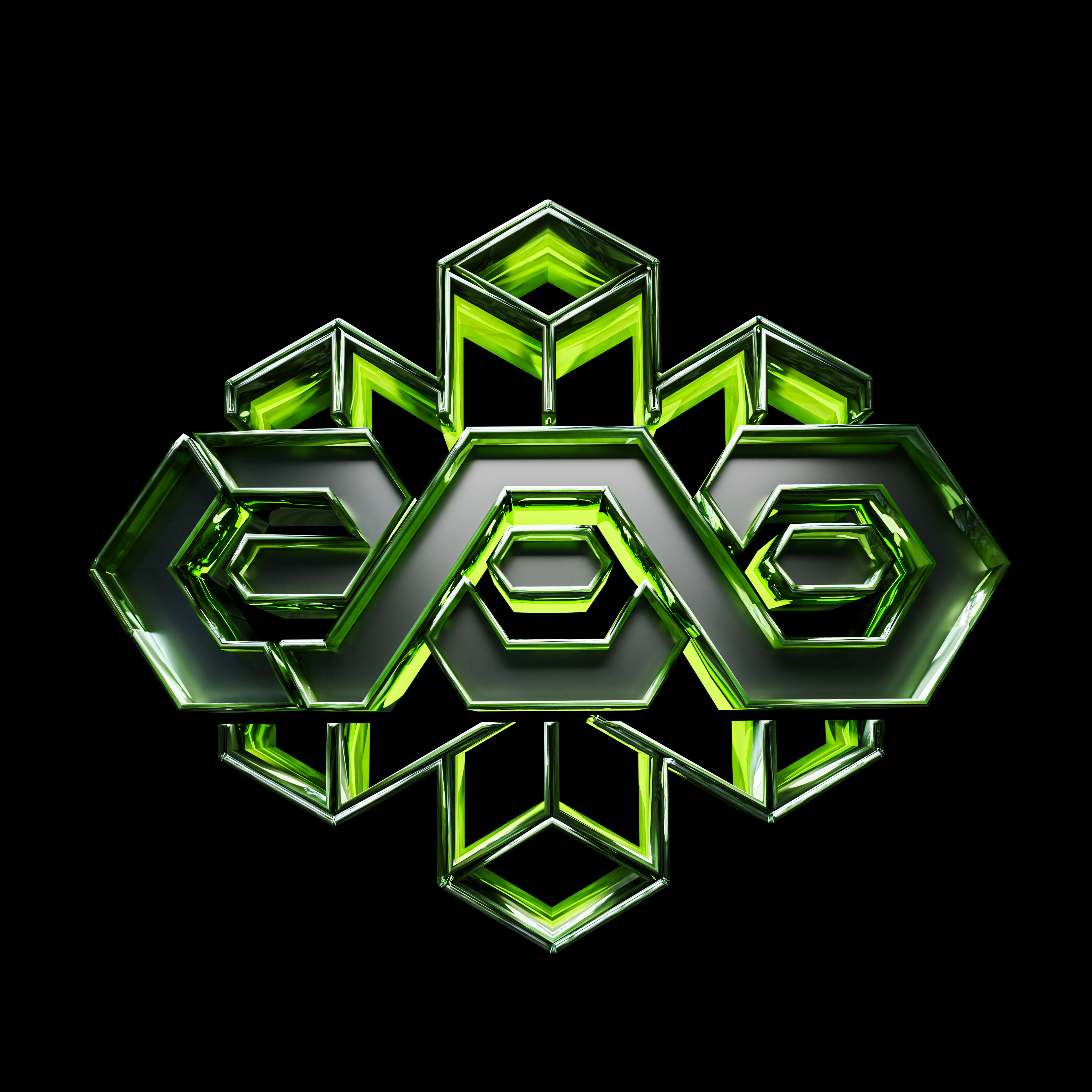 CHROME black green